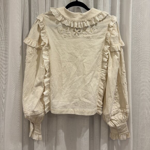 For Love And Lemons Cream Floral Blouse - Picture 6 of 6
